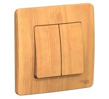 Blanca Ясень С/У Переключатель 2-клавишный, 10А, 250B  BLNVS106605  SE