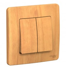 Blanca Ясень С/У Переключатель 2-клавишный, 10А, 250B  BLNVS106605  SE