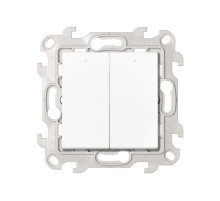 Simon 24 Белый Выключатель 2-кл. с подсв.  2450392-030  Simon