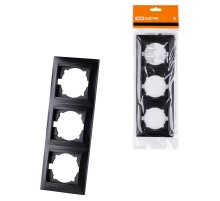 Рамка 3-х постовая вертикальная графит "Лама"  SQ1815-0634  TDM