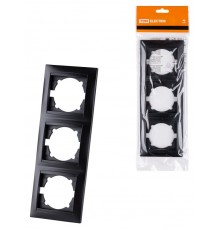 Рамка 3-х постовая вертикальная графит "Лама"  SQ1815-0634  TDM