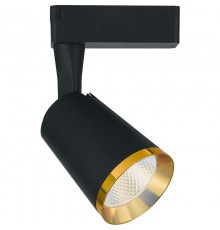Светильник светодиодный трековый однофазный AL111, 12W, 1080 Lm, 4000К, 35 градусов, черный c золотой рамкой  32450  FERON