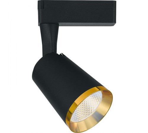 Светильник светодиодный трековый однофазный AL111, 12W, 1080 Lm, 4000К, 35 градусов, черный c золотой рамкой  32450  FERON