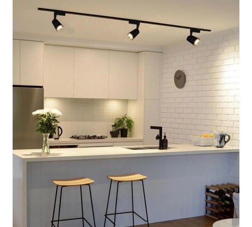 Светильник светодиодный трековый однофазный AL111, 12W, 1080 Lm, 4000К, 35 градусов, черный c золотой рамкой  32450  FERON