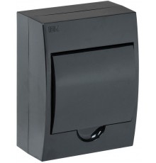 Корпус модульный пластиковый навесной ЩРН-П-6 черный с черной дверью IP41 KREPTA 3  MKP13-N-06-41-K02  IEK