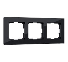 W0031108/ Электроустановочные изделия - Рамка на 3 поста (черный,стекло)