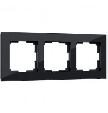 W0031108/ Электроустановочные изделия - Рамка на 3 поста (черный,стекло)
