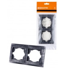 Рамка 2-х постовая горизонтальная старинное серебро "Лама"  SQ1815-0680  TDM