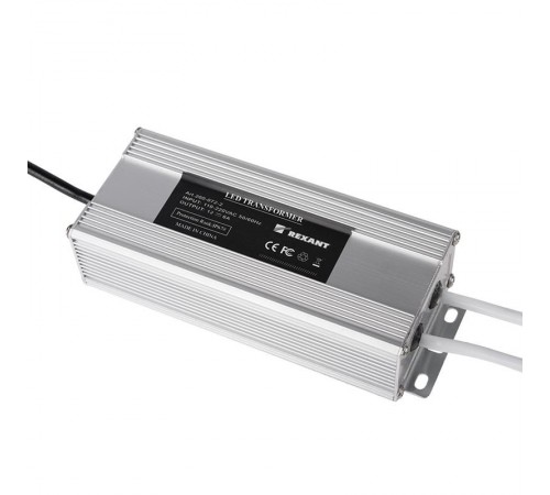 Источник питания 110-220V AC/12V DC, 6А, 72W с проводами, влагозащищенный (IP67)  200-072-2  REXANT