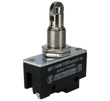 МП 1105М УХЛ3 исп.01.1А, 2-х пол., 10А, 660В, 1з+1р, IP00, толкатель с продольным расположением ролика, микровыключатель  ET523358  Электротехник