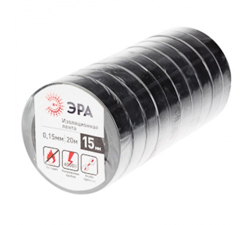 ПВХ-изолента 15мм*20м черная  C0036552  ЭРА