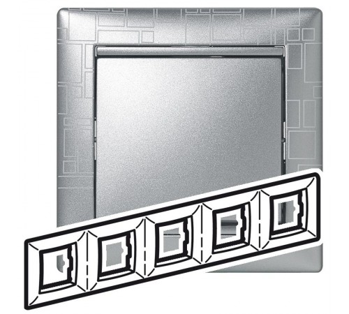 Valena Алюминий модерн Рамка 5-ая гориз  770345  Legrand