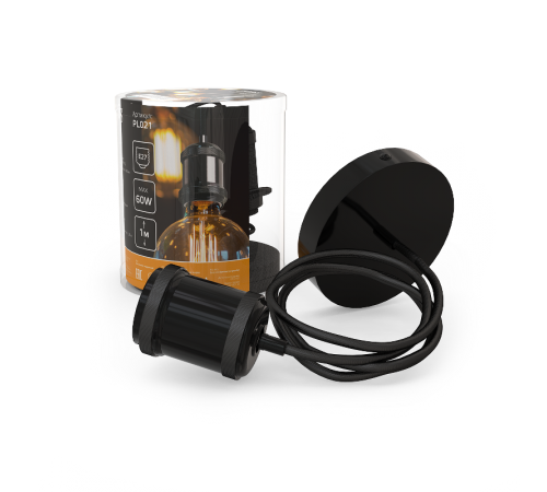 Светильник подвесной шнур под лампу Decor PL021 черный E27, 1 м, 1/40  PL021  Gauss