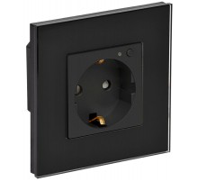 iTEQ SMART-розетка 16А WIFI+BLE стекл/р. з/ш. черн.  IT-R16SFWBG-K02  ONI