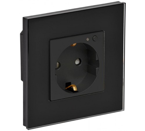 iTEQ SMART-розетка 16А WIFI+BLE стекл/р. з/ш. черн.  IT-R16SFWBG-K02  ONI