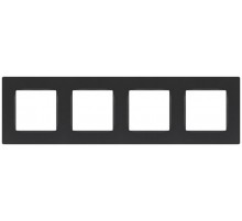 Рамка для розеток и выключателей  Серия 12 12-5204-12 на 4 поста, Классик, графит  Б0067791  ЭРА