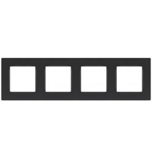 Рамка для розеток и выключателей  Серия 12 12-5204-12 на 4 поста, Классик, графит  Б0067791  ЭРА