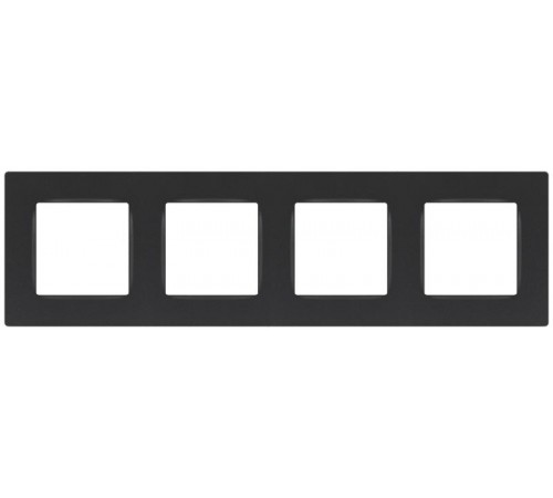 Рамка для розеток и выключателей  Серия 12 12-5204-12 на 4 поста, Классик, графит  Б0067791  ЭРА