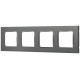 Рамка для розеток и выключателей  Серия 12 12-5204-12 на 4 поста, Классик, графит  Б0067791  ЭРА