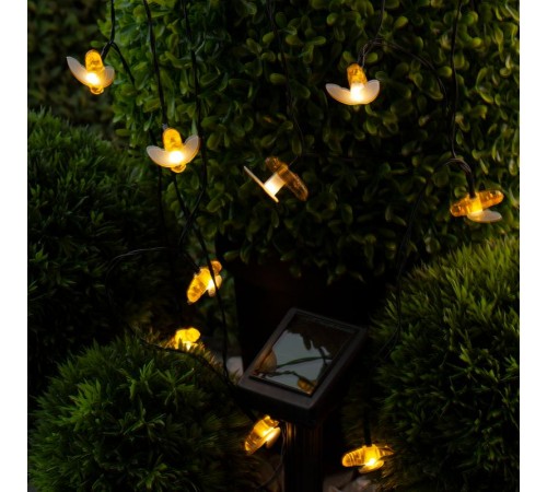 Светильник садовая гирлянда Садовая гирлянда Пчелки на солнечной батарее, ERASG024-03 5,8 м  Б0044218  ЭРА