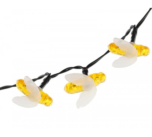 Светильник садовая гирлянда Садовая гирлянда Пчелки на солнечной батарее, ERASG024-03 5,8 м  Б0044218  ЭРА