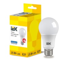 Лампа светодиодная  ALFA A60 груша 15Вт 230В 6500К E27  LLA-A60-15-230-65-E27  IEK