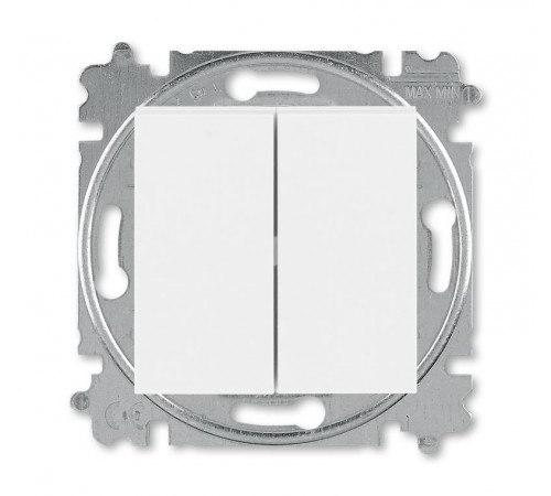 ABB Levit Белый / белый Выключатель кнопочный 2-кл.  3559H-A87445 03W  2CHH598745A6003  ABB