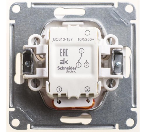 W59 Шампань Переключатель 1-клавишный с подсветкой 10АХ  VS610-157-4-86  SE