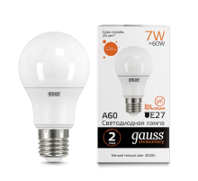 Лампа светодиодная LED 7Вт E27 220В 2700К Elementary A60  23217А  Gauss