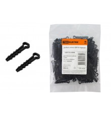 Дюбель-хомут ДХП-8 для плоского кабеля 5-8мм нейлон черный (100шт)   SQ0539-0008  TDM
