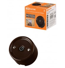 Розетка TV проходная коричневая "Болонь"  SQ1820-0454  TDM