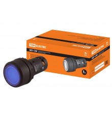 Кнопка SB7-CW3665-220V(LED) d22мм 1з+1р синяя  SQ0746-0039  TDM