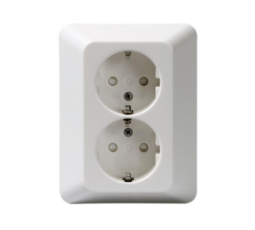 Розетка DoubleSCHUKO в сборе с заземлением, 16А / 250В, винтовые клеммы, серия Jussi, белый  232EUJ   2TKA000761G1  ABB