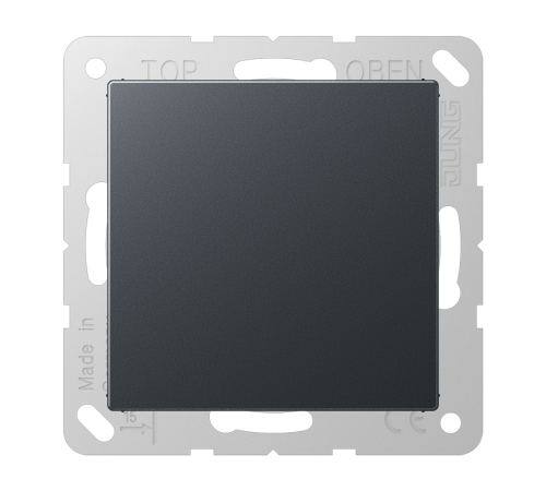 Крышка без отверстий, фиксация защёлкиванием, для произвольных вырезов (либо использование в качестве заглушки), возможно IP44; термопласт; матовый ан