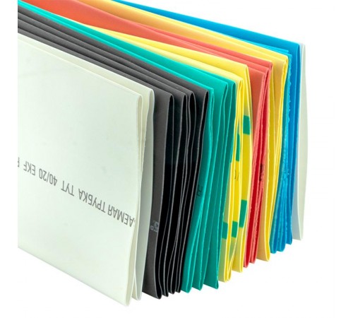 Термоусаживаемая трубка ТУТ нг 40/20 набор:7 цветов по 3шт. 100мм. EKF PROxima  tut-n-40  EKF