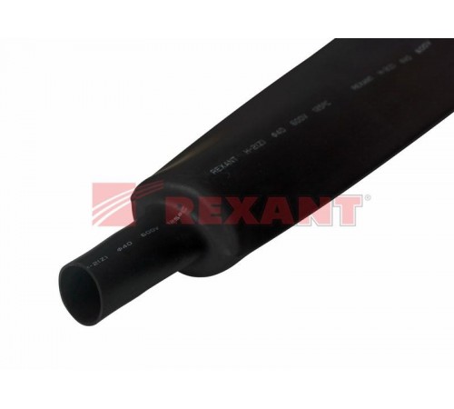 Термоусадка 30,0 / 15,0 мм, черная (1м)  23-0006  REXANT
