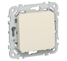 FLITE Выключатель 1-клавишный кнопочный проходной 10А ВС61-2-0-ФлСл сливочный  FI-V18-0-10-1-K86  IEK