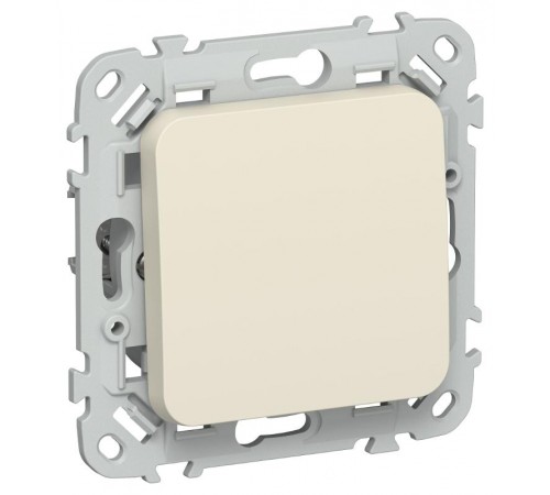 FLITE Выключатель 1-клавишный кнопочный проходной 10А ВС61-2-0-ФлСл сливочный  FI-V18-0-10-1-K86  IEK