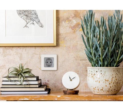 Inspiria Алюминий Розетка с заземлением С/У 16А без рамки  673722  Legrand