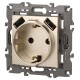 14-4109-04 Розетка без заземления+E 16A-250В, штор. с 2xUSB 5В-3А, Elegance, шампань (10/100/2000)  Б0047870  ЭРА