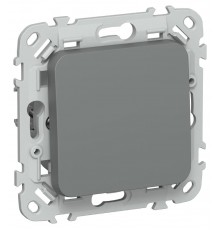 FLITE Выключатель 1-клавишный 10А ВС11-1-0-ФлМА мокрый асфальт  FI-V10-0-10-1-K80  IEK