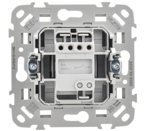 FLITE Выключатель 1-клавишный 10А ВС11-1-0-ФлМА мокрый асфальт  FI-V10-0-10-1-K80  IEK