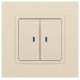 14-1105-02 Выключатель 2-клавишный с подсветкой, 10АХ-250В, IP20, Эра Elegance, сл.кость  Б0034238  ЭРА