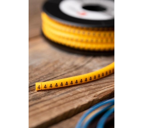 Маркер-кабельный 2,5кв.мм "4" (1000шт.) (ЕС-1) EKF PROxima  plc-KM-2.5-4  EKF