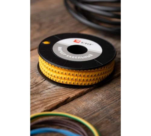 Маркер-кабельный 2,5кв.мм "4" (1000шт.) (ЕС-1) EKF PROxima  plc-KM-2.5-4  EKF