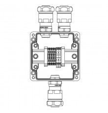 Коробка клеммная Ex из GRP; 1Ex e IIC T5 Gb IP66; Ex tb IIIB T95C Db;Клеммы 2,5 кв.мм. -6 шт.; А,С: ввод D8-13мм под небронир-ный кабел ьв металлор
