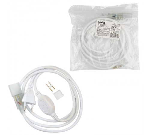 Провод электрический для LED лент UCX-SP2/N21 WHITE 1 STICKER ULS-N21 NEON 220В, 8x16мм, 2 контакта. белый  UL-00002937  Uniel