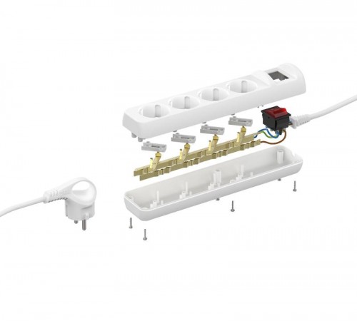 Удлинитель Россия U-4es-3m Удлин-ль с заземл, с выкл, 4гн, 3м, ПВС, 3х1мм2, 16А  Б0028381  ЭРА