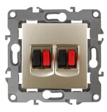 Розетка аудио двойная 12-3112-04    шампань  Б0027464  ЭРА
