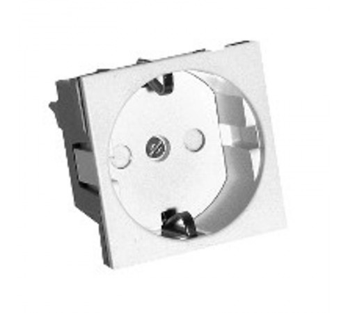 Altira Белый Розетка В45 с заземлением для кабель канала (250В,16А, с защитными шторками) RN16-113-B  SE